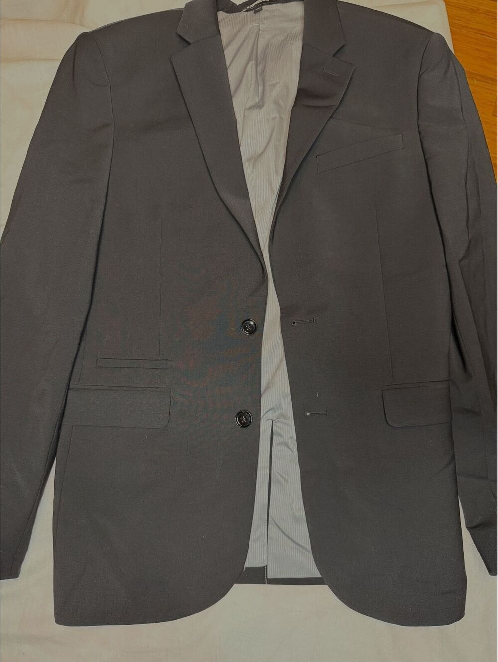Express Mens Size 38R Dark Gray Slim Fit Wrinkle Resistant Suit Jacket Blazer